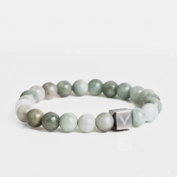 GREEN WHITE JASPER STONE BRACELET -  - Vibe - VIBE.PK - Medium -  -  - Medium