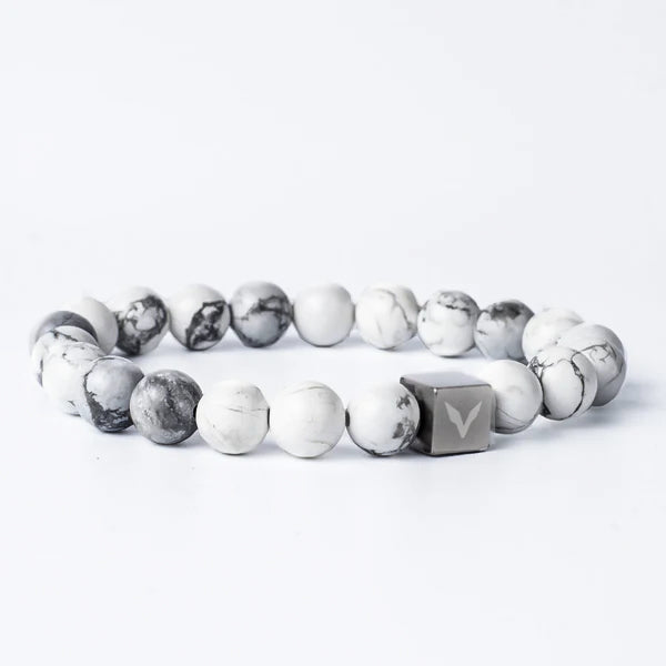 WHITE HOWLITE STONE BRACELET - VIBE.PK