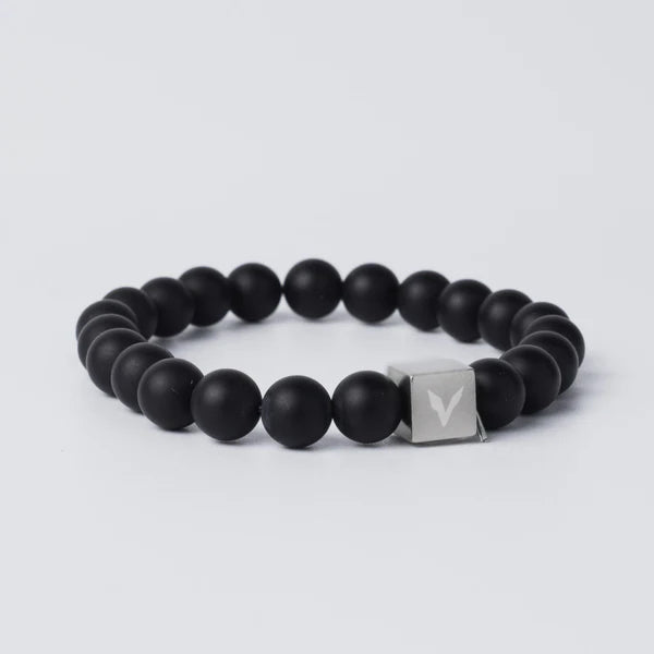 MATTE BLACK AGATE STONE BRACELET -  - Vibe - VIBE.PK - Medium -  -  - Medium