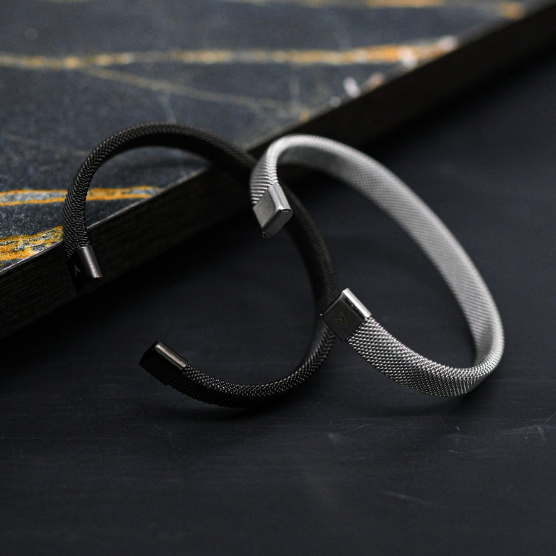 MESH CUFF BRACELET - BLACK - 9MM -  - Vibe - VIBE.PK - {{variant_option_1}} - {{variant_option_2}} - {{variant_option_3}} - {{variant_title}}