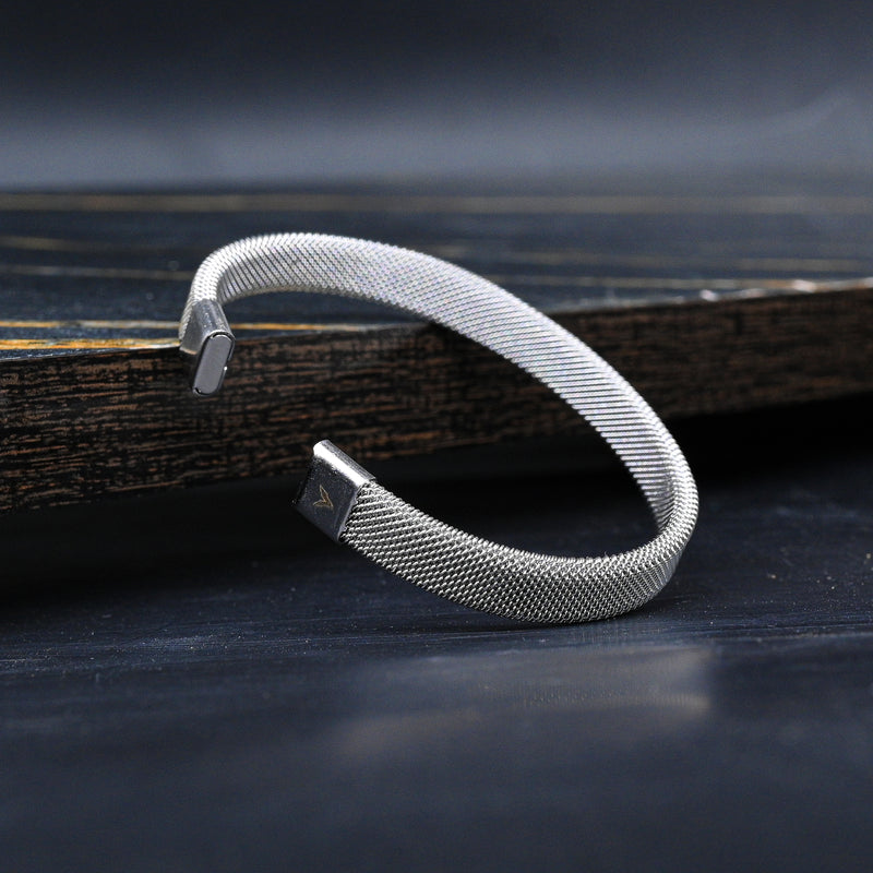 MESH CUFF BRACELET - SILVER - 9MM -  - Vibe - VIBE.PK - {{variant_option_1}} - {{variant_option_2}} - {{variant_option_3}} - {{variant_title}}