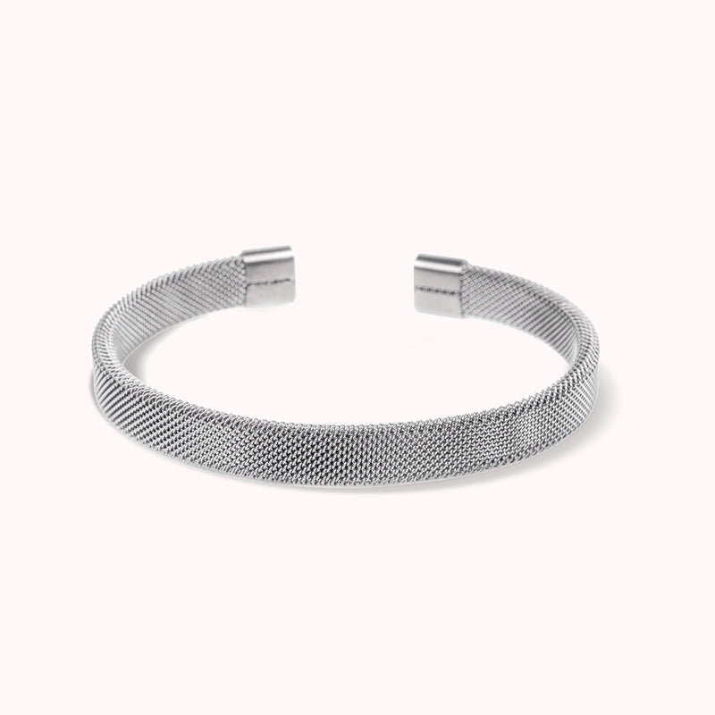 MESH CUFF BRACELET - SILVER - 9MM -  - Vibe - VIBE.PK - {{variant_option_1}} - {{variant_option_2}} - {{variant_option_3}} - {{variant_title}}
