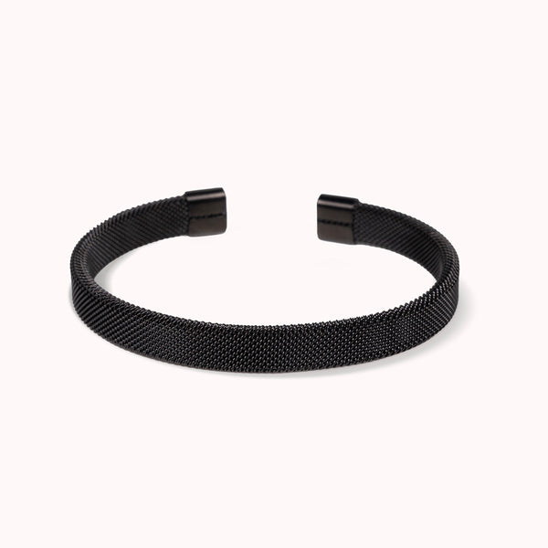 MESH CUFF BRACELET - BLACK - 9MM -  - Vibe - VIBE.PK - {{variant_option_1}} - {{variant_option_2}} - {{variant_option_3}} - {{variant_title}}