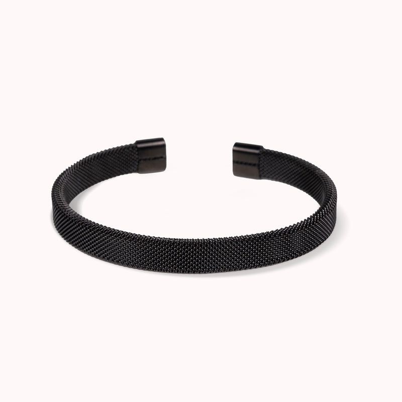 MESH CUFF BRACELET - BLACK - 9MM -  - Vibe - VIBE.PK - {{variant_option_1}} - {{variant_option_2}} - {{variant_option_3}} - {{variant_title}}
