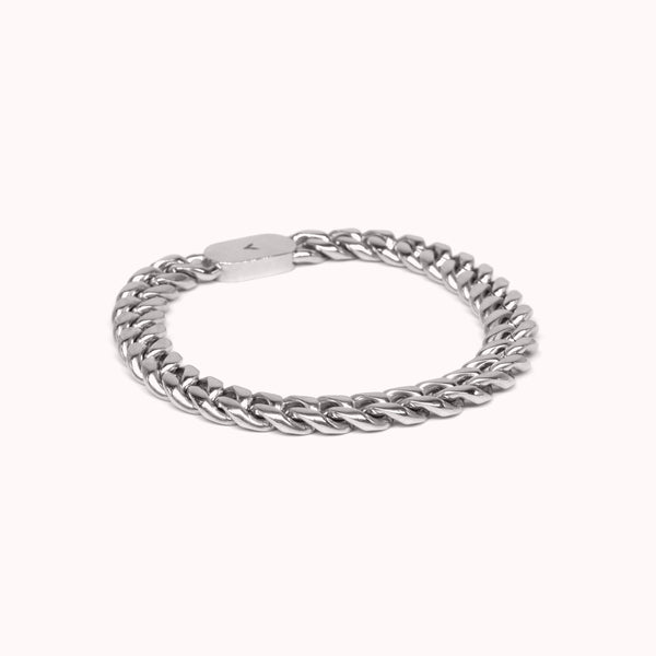 MIAMI CUBAN BRACELET - SILVER - 8MM -  - Vibe - VIBE.PK - 7 Inches -  -  - 7 Inches