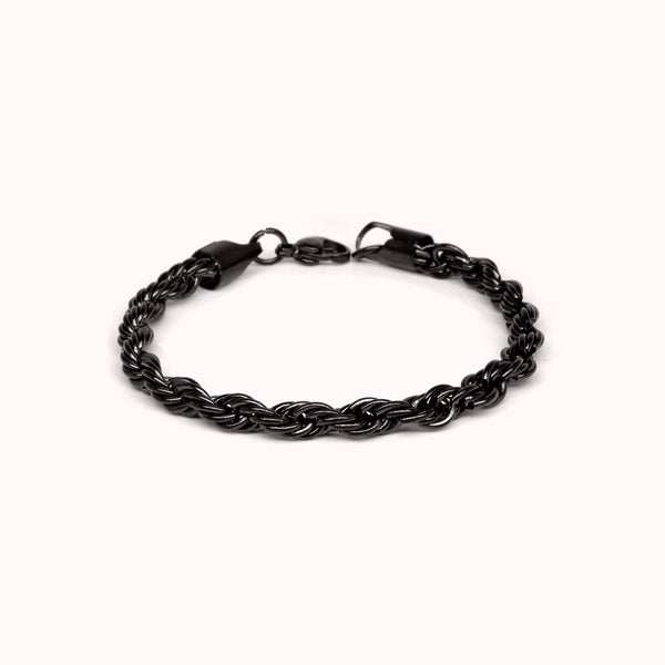 ROPE BRACELET- BLACK - 5MM -  - Vibe - VIBE.PK - Black - 7 Inches -  - Black / 7 Inches