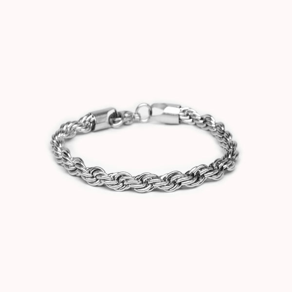 ROPE BRACELET - SILVER - 5MM -  - Vibe - VIBE.PK - 7 Inches -  -  - 7 Inches