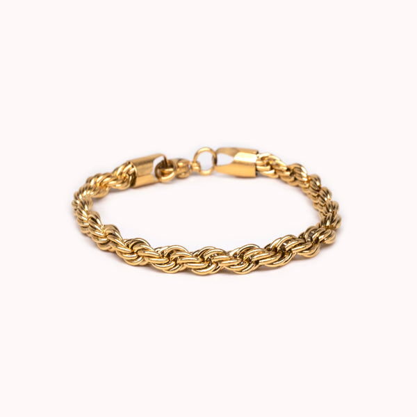 ROPE BRACELET- GOLD - 5MM -  - Vibe - VIBE.PK - 7 Inches -  -  - 7 Inches