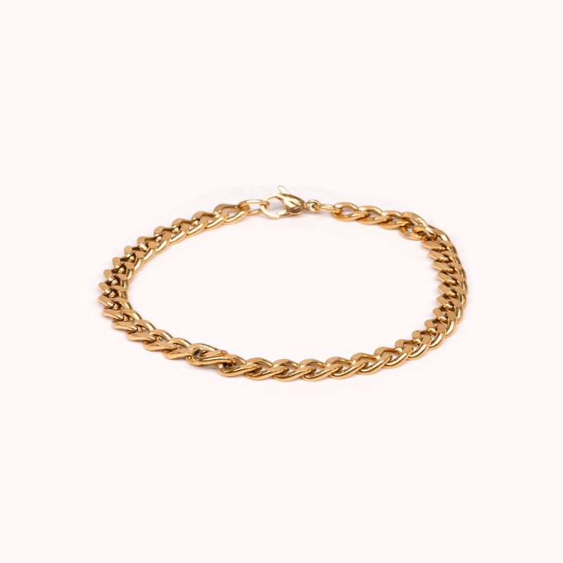 CURB BRACELET - GOLD - 5MM -  - Vibe - VIBE.PK - Gold - 7 Inches -  - Gold / 7 Inches