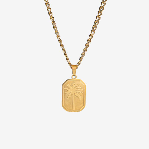 PALM TREE PENDANT - GOLD -  - Vibe - VIBE.PK - Curb 18" -  -  - Curb 18"