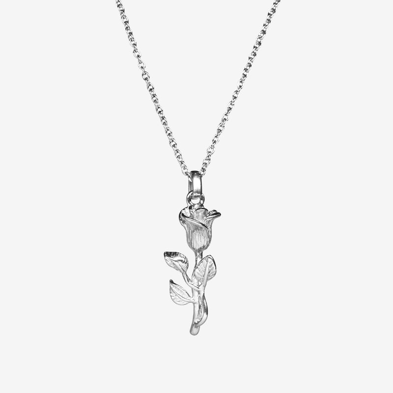 ROSE PENDANT - SILVER -  - Vibe - VIBE.PK - Silver - Rope 18" -  - Silver / Rope 18"