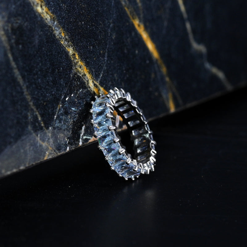 ASSCHER CUT ETERNITY BAND - SILVER -  - Vibe - VIBE.PK - {{variant_option_1}} - {{variant_option_2}} - {{variant_option_3}} - {{variant_title}}