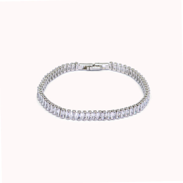 BAGUETTE SET TENNIS BRACELET - 4MM -  - Vibe - VIBE.PK - 7 Inches -  -  - 7 Inches