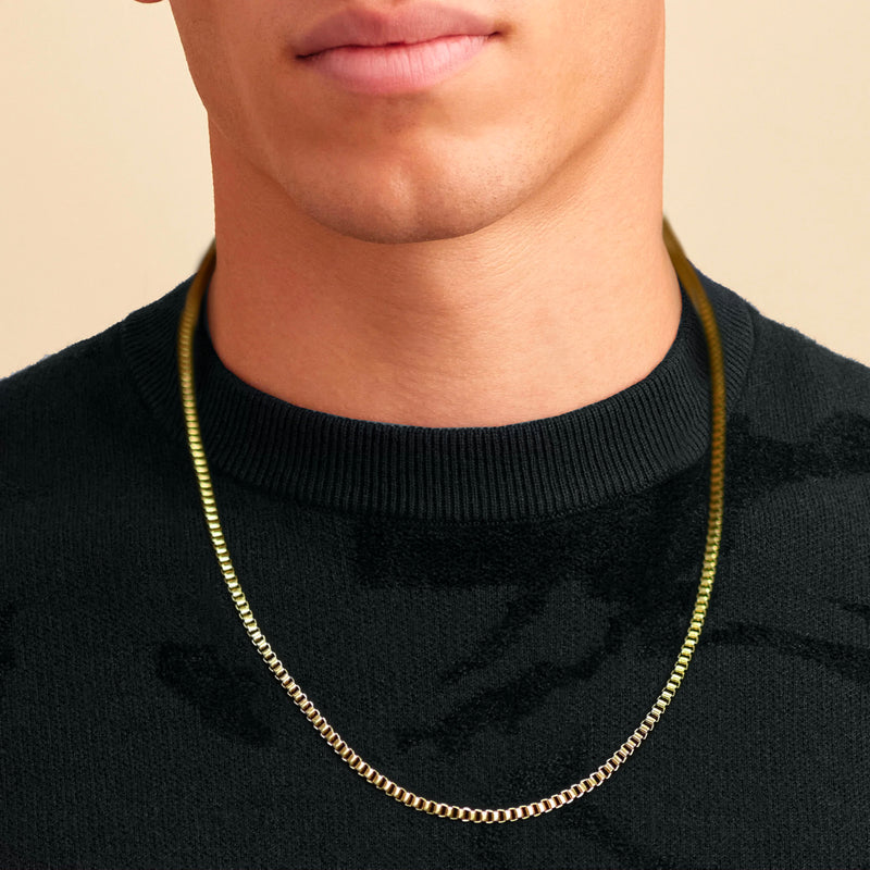 BOX CHAIN - GOLD - 3MM -  - Vibe - VIBE.PK - {{variant_option_1}} - {{variant_option_2}} - {{variant_option_3}} - {{variant_title}}